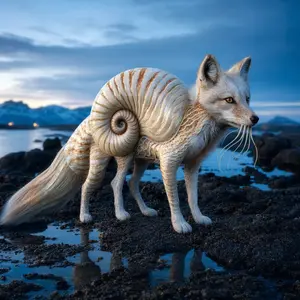 Arctic fox + Nautilus